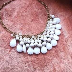 White and Gold Bead Necklace